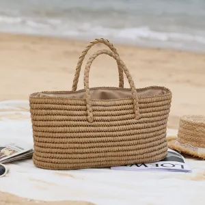 Bohemian Holiday Large Capacity Straw Woven Handbag