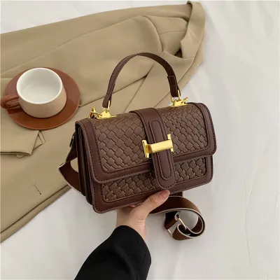 Vintage Solid Color Small Square PU Shoulder Bag Soft Urban Simplicity
