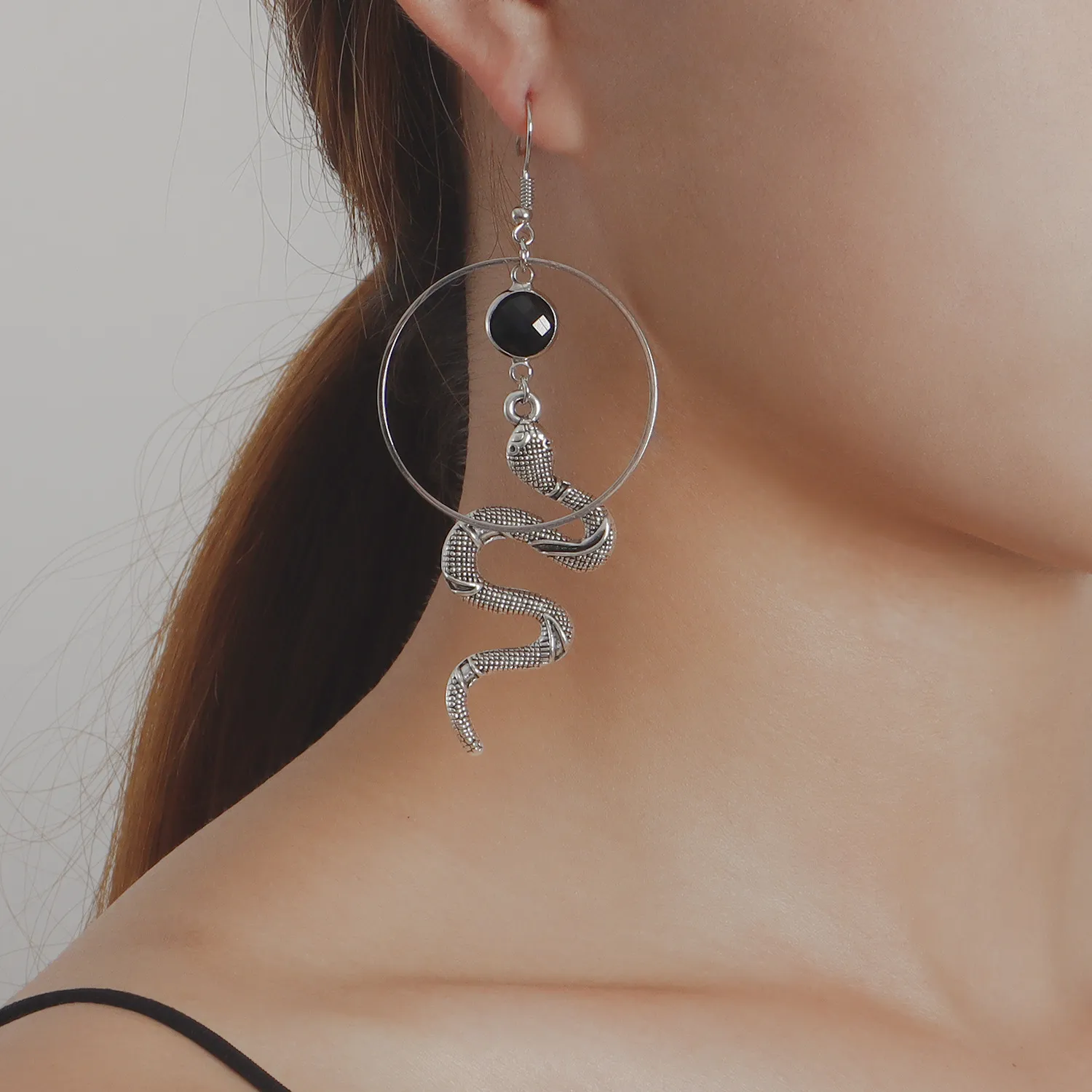 Creative Personality Exaggerated Snake Geometric Earrings