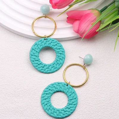 Bohemian Geometric Circular Acrylic Earrings