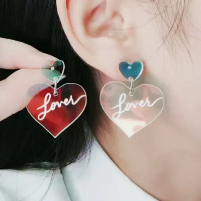 Fashion Fantasy Transparent Acrylic Heart Earrings