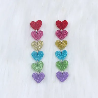 Fashion Fantasy Transparent Acrylic Heart Earrings