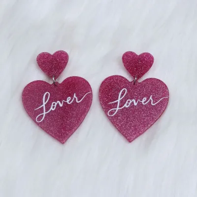 Fashion Fantasy Transparent Acrylic Heart Earrings