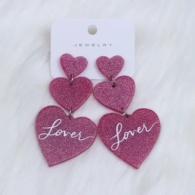 Fashion Fantasy Transparent Acrylic Heart Earrings