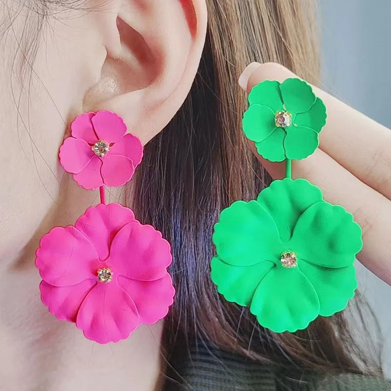 Fashion Solid Color Geometric Acrylic Earrings Sweet Cool Style
