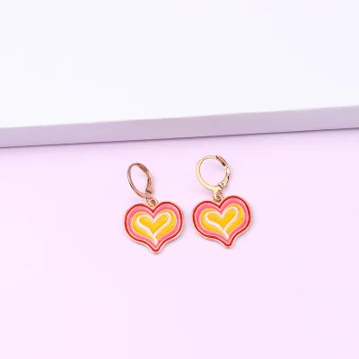 Fashion Rainbow Heart Simple Geometric Alloy Earrings