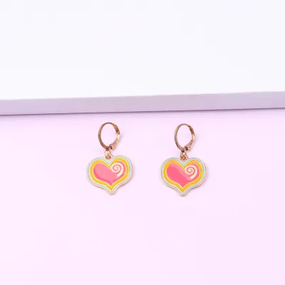 Fashion Rainbow Heart Simple Geometric Alloy Earrings