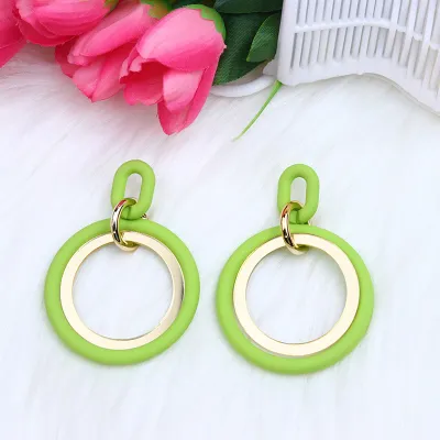 Fashion Acrylic Geometric Circle Earrings