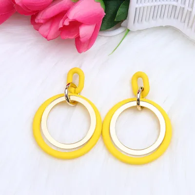 Fashion Acrylic Geometric Circle Earrings