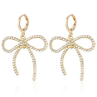 Fashion Temperament Bow Earrings Alloy Geometric Style