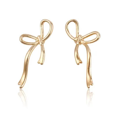 Fashion Temperament Bow Earrings Alloy Geometric Style
