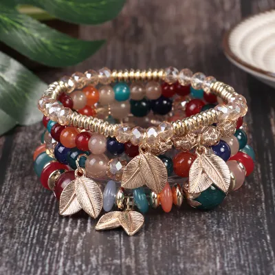 Bohemian Beaded Multi-Layer Bracelet Set
