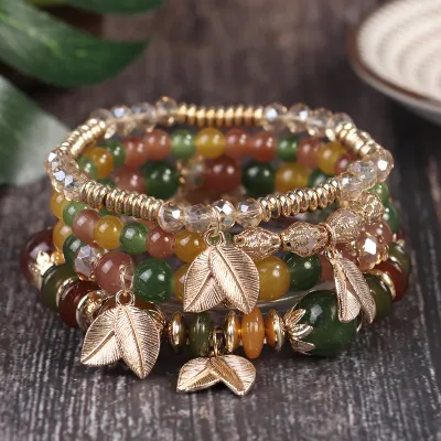 Bohemian Beaded Multi-Layer Bracelet Set