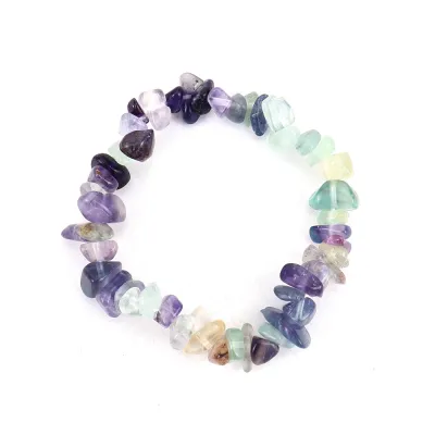 Fashion Natural Crystal Gravel Bracelet Unisex Retro Ethnic Geometry
