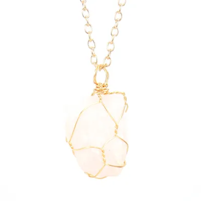 Fashion Irregular Natural Agate Leaves Necklace