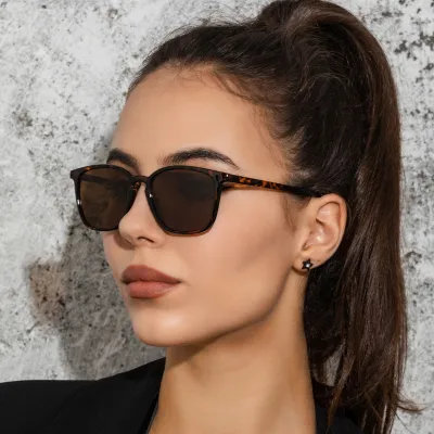 Simple Retro Unisex Square Frame PC Sunglasses
