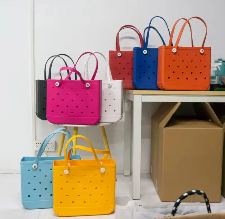 Medium Fashion Solid Color Large Capacity EVA Hollow Tote Bag