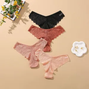 Women Sexy Lace Low Waist Panties