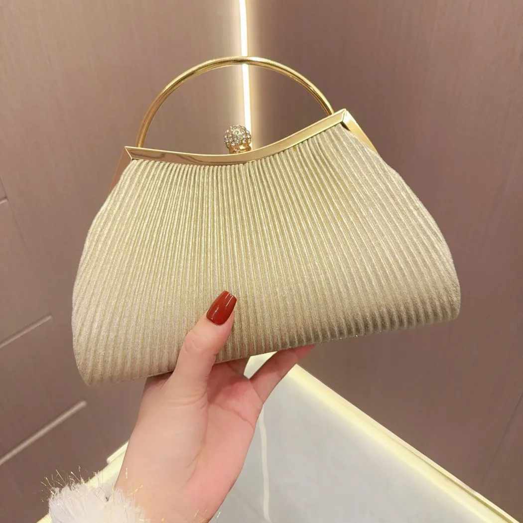 Women Fashion Shell Handle Evening Bag Polyester Envelope Clutch Party Bag