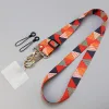 Crossbody Style [Color Triangle] Pattern Lanyard Two Small Rope Micro-Penetration Clip