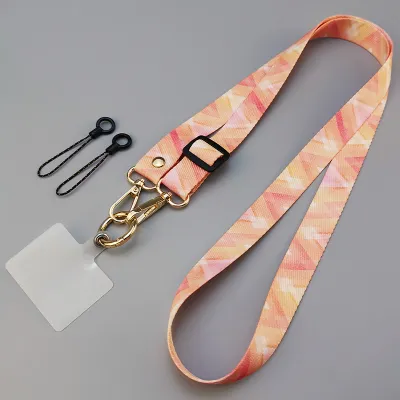 Women Fashion Geometric Triangle Leaf Adjustable Crossbody Phone Lanyard With Clip