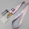 Crossbody Style [Purple Marble Pattern] Pattern Lanyard Two Small Rope Micro-Penetration Clip