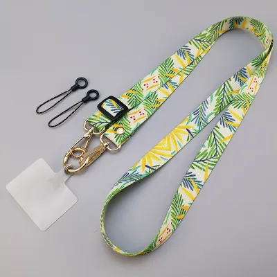 Women Fashion Geometric Triangle Leaf Adjustable Crossbody Phone Lanyard With Clip
