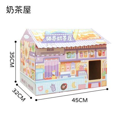 Cute Splicing Creative Corrugated Paper Pet Cat House