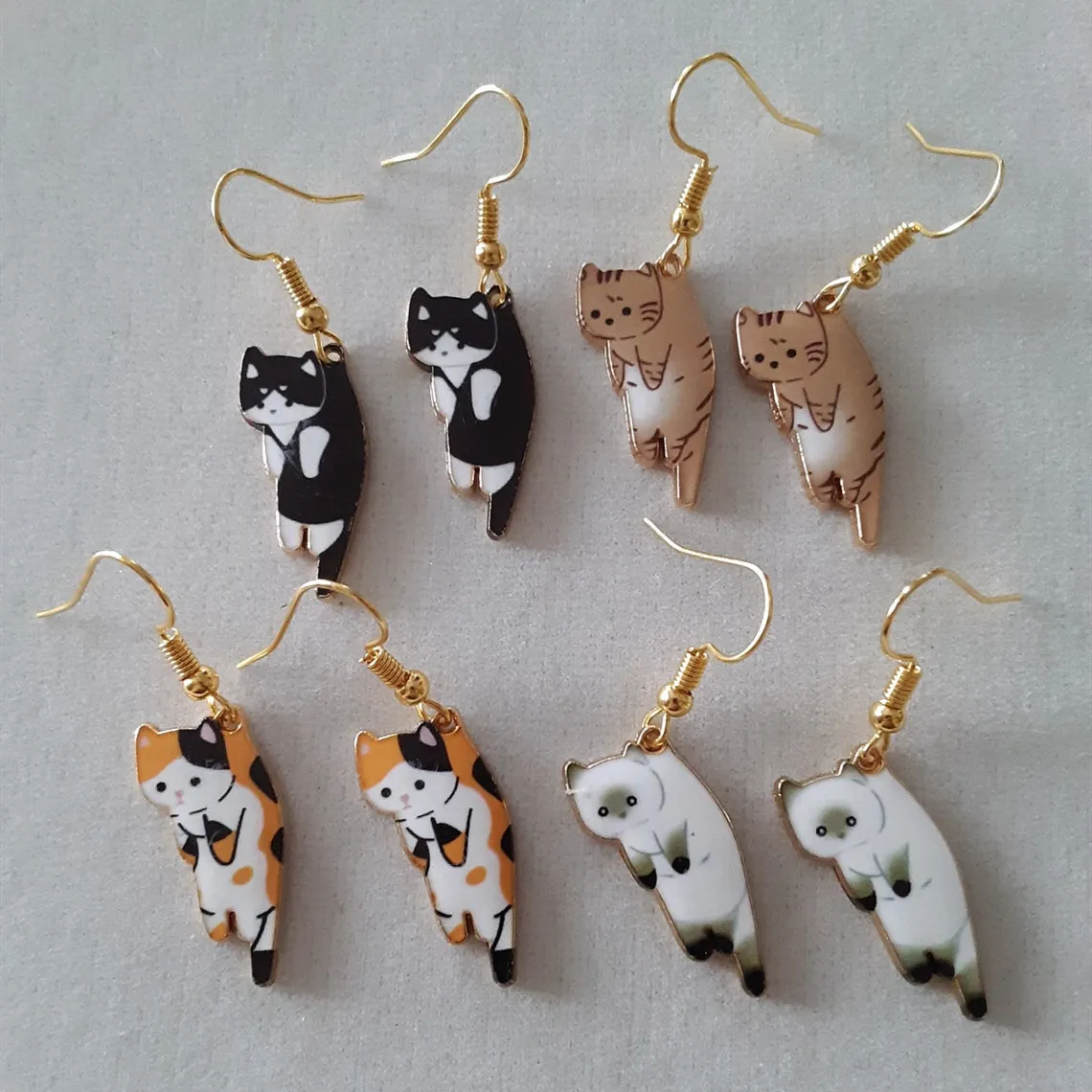 Creative Cartoon Cute Cat Stud Earrings Unisex Alloy Jewelry Earrings