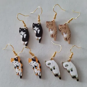 Creative Cartoon Cute Cat Stud Earrings Unisex Alloy Jewelry Earrings