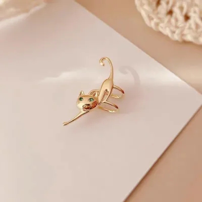 Creative Metal Cat Ear Clip Earrings