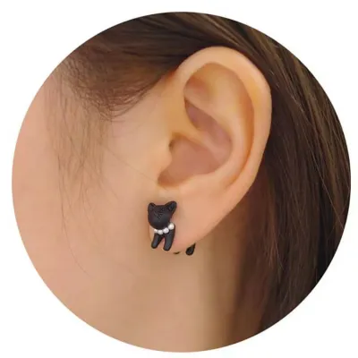 Creative Cute Cat Detachable Earrings Fresh Sweet Zinc Alloy