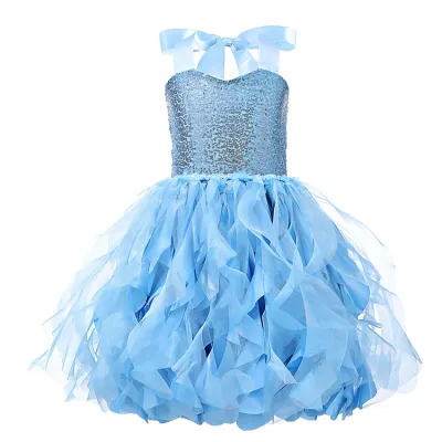 Kids Toddler Girls Sequins Sleeveless Tutu Princess Party Dress