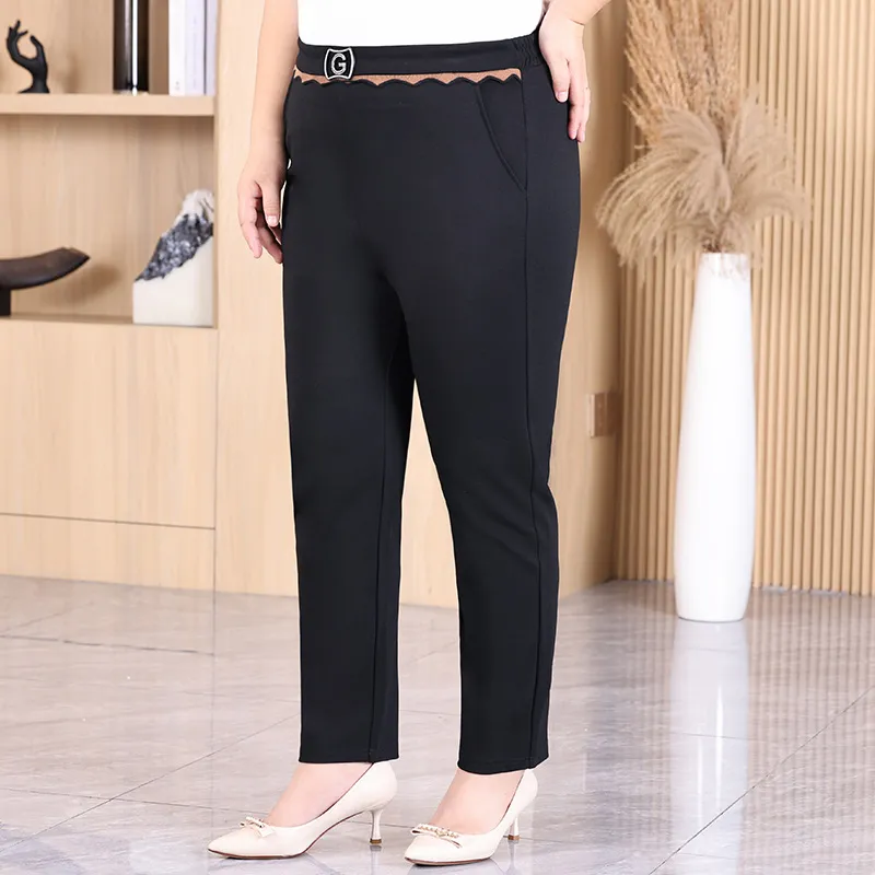 Women Casual Plus Size High Waist Stretch Harem Pants