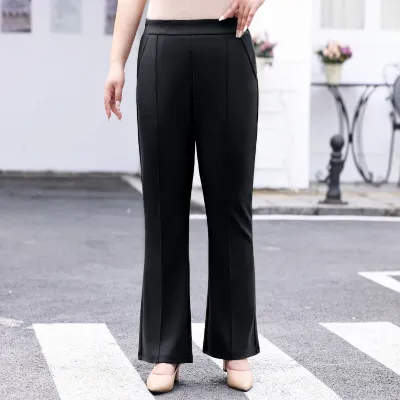 Women Casual Plus Size High Waist Micro-Type Stretch Pants