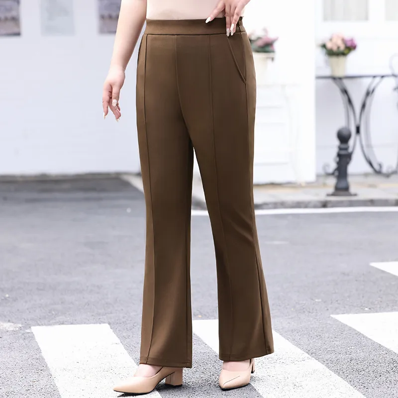 Women Casual Plus Size High Waist Micro-Type Stretch Pants