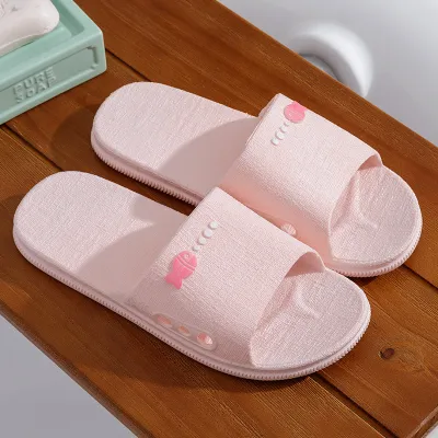 Unisex Simple Solid Color PVC Home Slippers One Word Drag