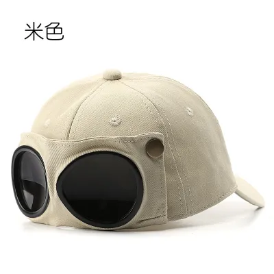 Simple Creative Dome Sunshade Cap With Glasses