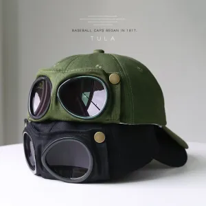 Simple Creative Dome Sunshade Cap With Glasses