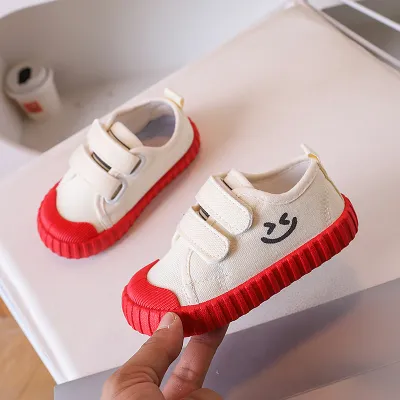 Children Fashion Multicolor Smile Canvas Low Top Shoes