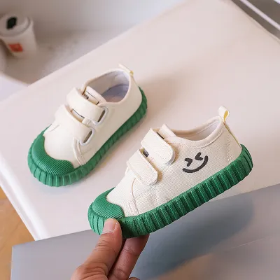 Children Fashion Multicolor Smile Canvas Low Top Shoes
