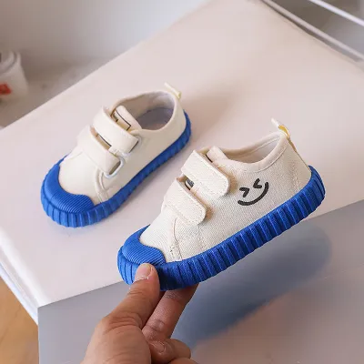 Children Fashion Multicolor Smile Canvas Low Top Shoes