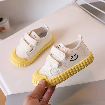 Children Fashion Multicolor Smile Canvas Low Top Shoes