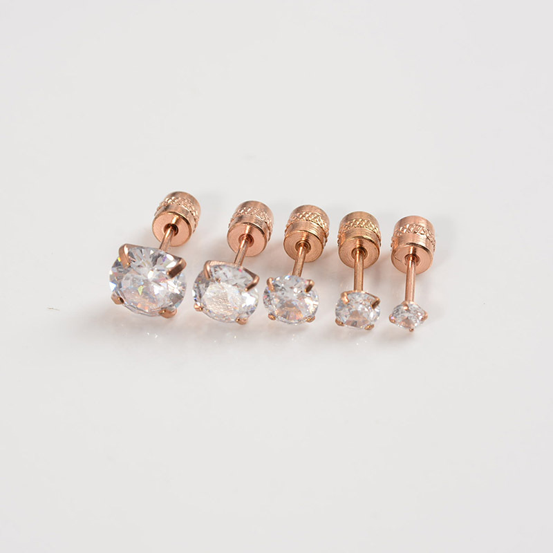 Wholesale Women Fashion Stainless Steel Double Head Zircon