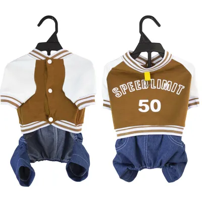 Simple Cartoon Cowboy Color Block Pet Dog Cat Four-Legged Clothes