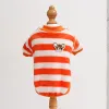 Embroidered Chihuahua Fleece With White Orange Stripes