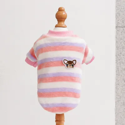Cartoon Embroidered Stripe Pet Dog Cat Clothes General