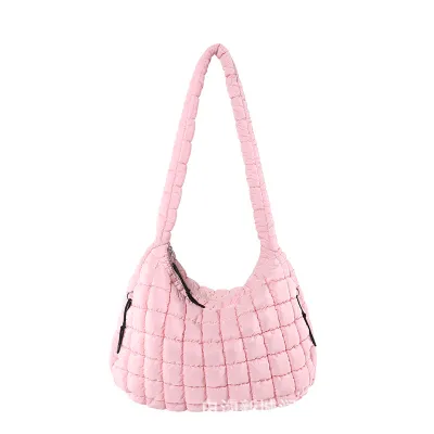 Women Fashionable Solid Color Large Capacity Pleated Cloud Shoulder Bag