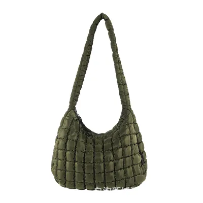 Women Fashionable Solid Color Large Capacity Pleated Cloud Shoulder Bag