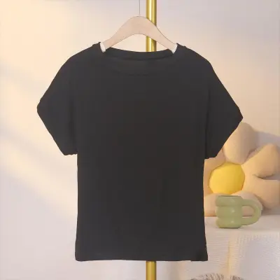 Summer Women Casual Solid Color Plus Size Modal Feifei Sleeve Round Neck Short Sleeve T-Shirt